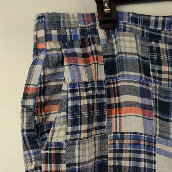 Berle Cotton Madras Plaid Multicolor Patchwork Men's Shorts Size 36 80's Preppy - Picture 4 of 13